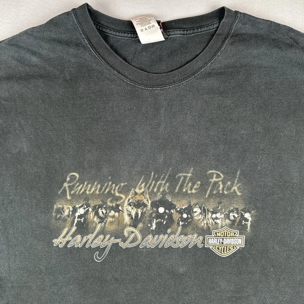 Harley Davidson Wolves T Shirt 2XL USA Appleton TN Biker 2005 Motorcycle
